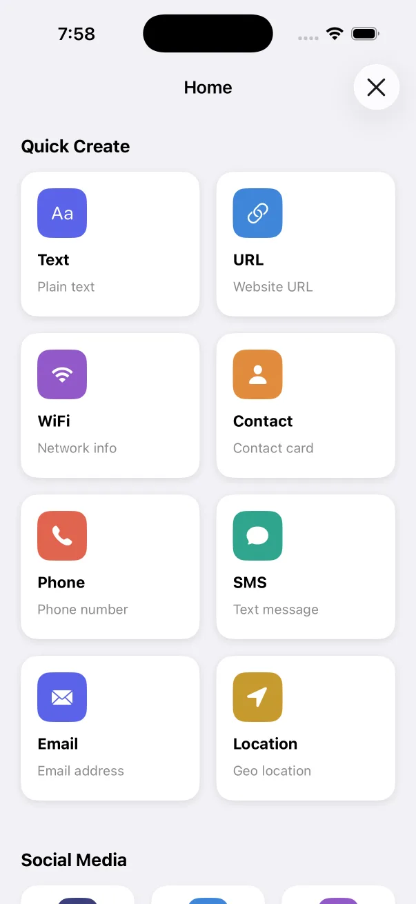 14 plantillas de creación rápida y redes sociales para códigos QR